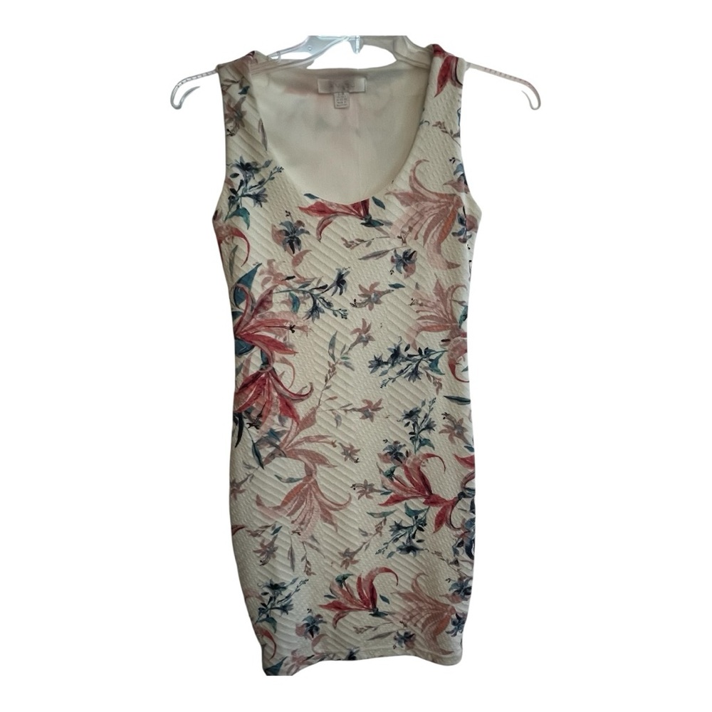 Amisu Pink Bodycon Mini Dress Scoop Neck Sleeveless